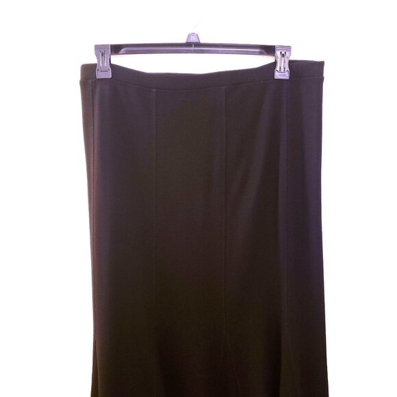 Eileen Fisher Elegant Black Knit Wool Blend Trumpet Hem Maxi Skirt Size L EUC - Picture 4 of 9